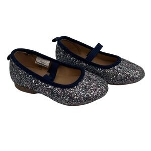 OshKosh B'gosh Blue Purple Glitter Slip On Mary Jane Shoes Size 5 Girl's